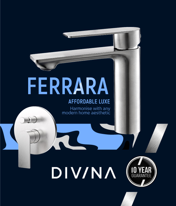 Divina Ferrara Stainless Steel Bathroom Tap Collection