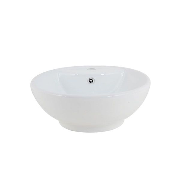 Gorizia White Round Basin With Tap Hole 455 x 455 x 175mm