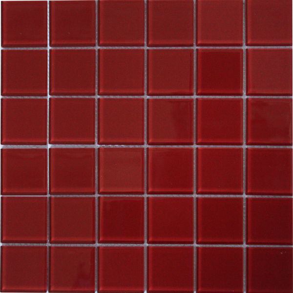 Cherry Red Polished Glass Mosaic 300 x 300mm
