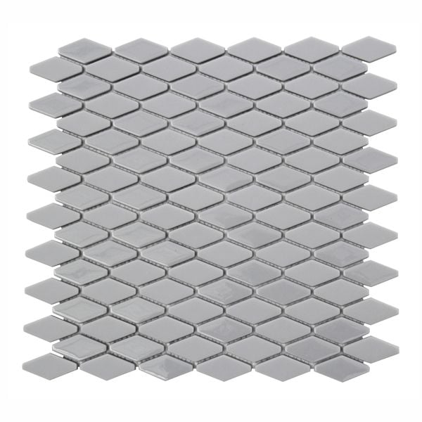 Smokey Grey Diamond Recycled Glass Mosaic 298 x 298mm