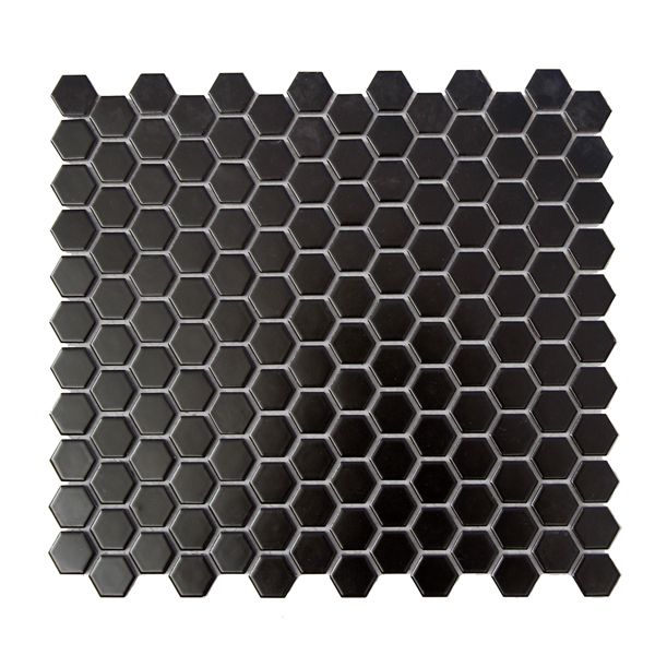 Mini Hexagon Black Porcelain Mosaic 273 x 300mm