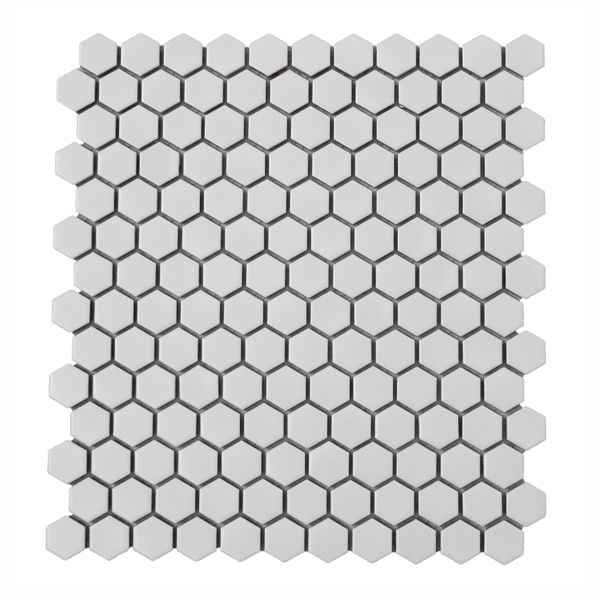 Mini Hexagon White Porcelain Mosaic 273 x 300mm