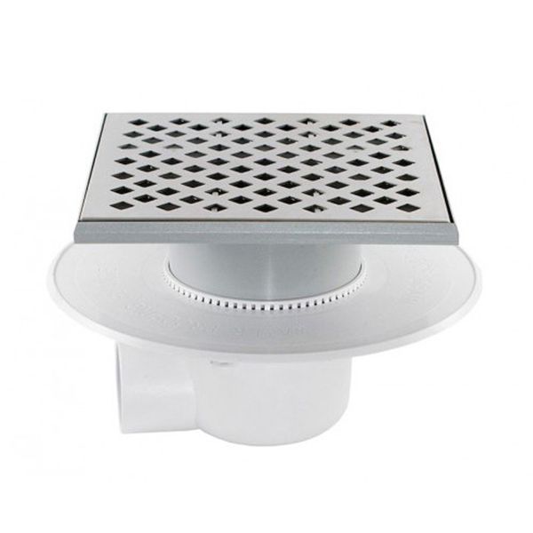 Lola Square Shower Waste With Stainless Steel Grid 200 x 200mm