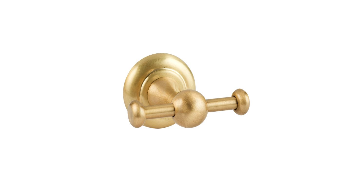 Heritage Brushed Brass Double Robe Hook 58 x 73 x 90mm