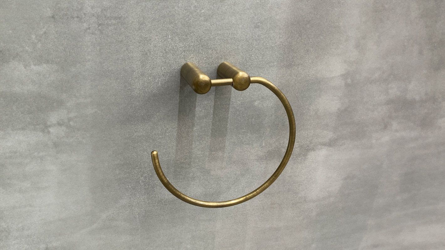 Omega Antique Brass Towel Ring 159 x 60 x 161mm